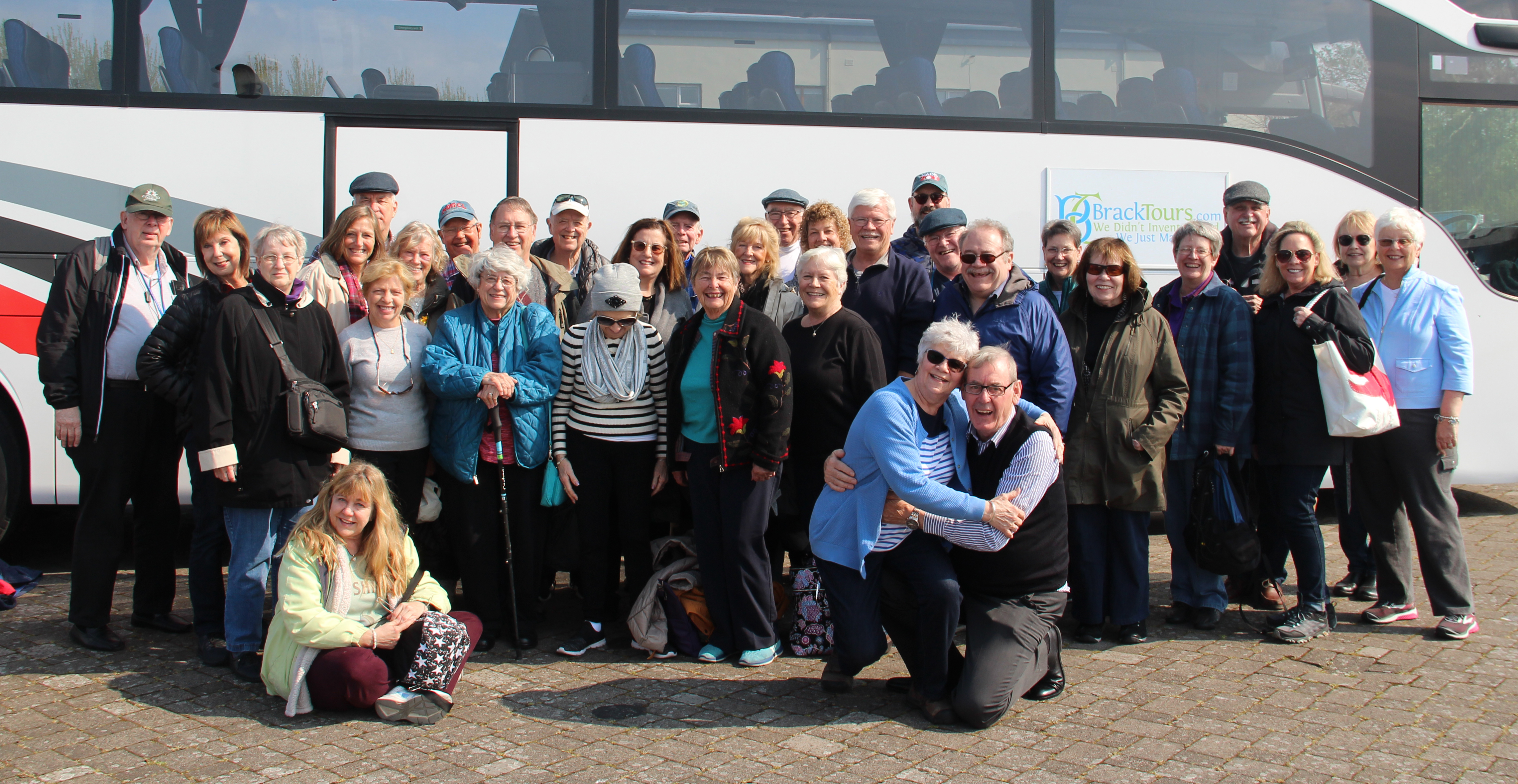 Ireland tour participants in front of the coach